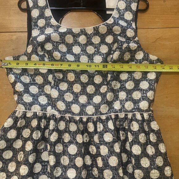 ModCloth Metallic Polka Dot Dress Women's Sz L Lined Pockets Zipper - Picture 6 of 15